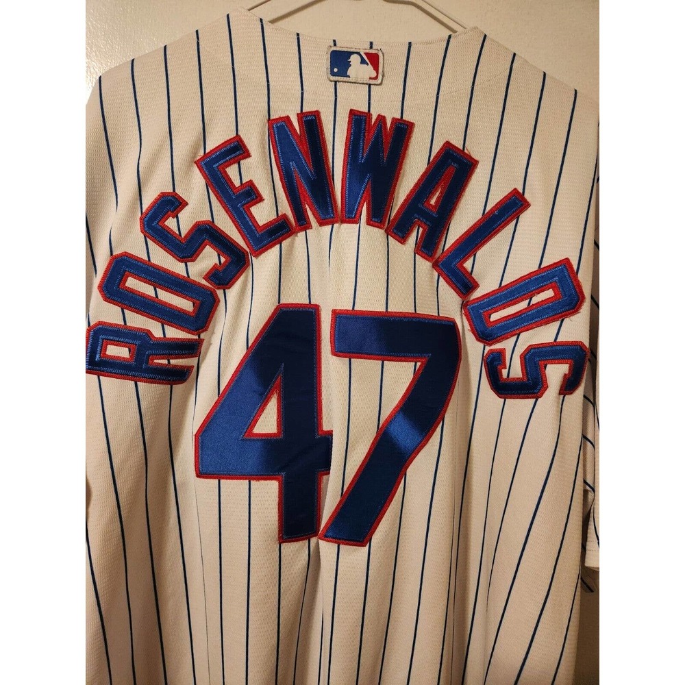 Majestic Cool Base Mens XL MLB Chicago Cubs Rosenwalds 47 White Baseball Jersey